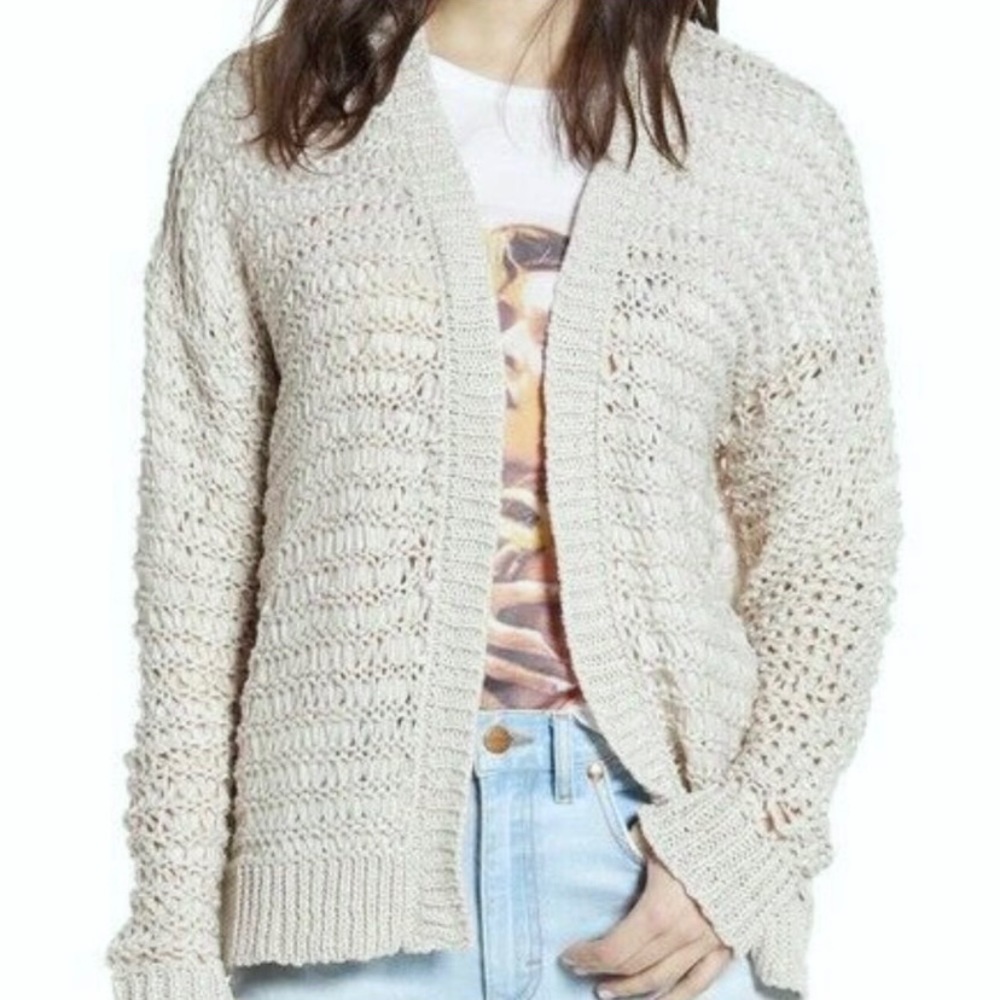 WOMEN’S 𝅺Cotton Emporium Nordstrom cream open cardigan sweater